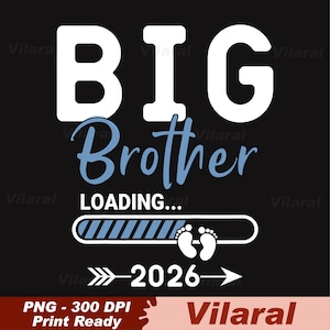 Puede incluir: Gráfico negro con las palabras "BIG Brother" en blanco y azul. Debajo, "LOADING..." se muestra con una barra de progreso y huellas de bebé. El año "2026" se muestra con una flecha.