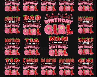Bundle Family of The Berry Sweet Birthday Girl Strawberry Lover Png, The Berry Birthday Girl, Cute Strawberry, The Berry Matching Family