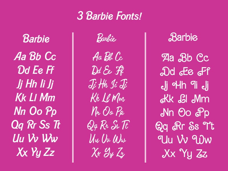 Barbie Font Bundle Barbie Download Custom Name Etsy Australia