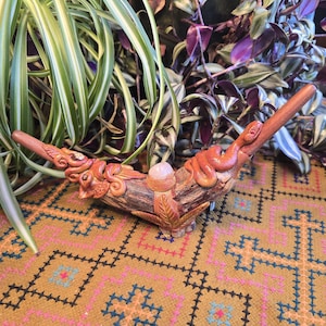 Hapé God and Snake Energy Ayahuasca Vine Tepi Hapé Applicator from Peru