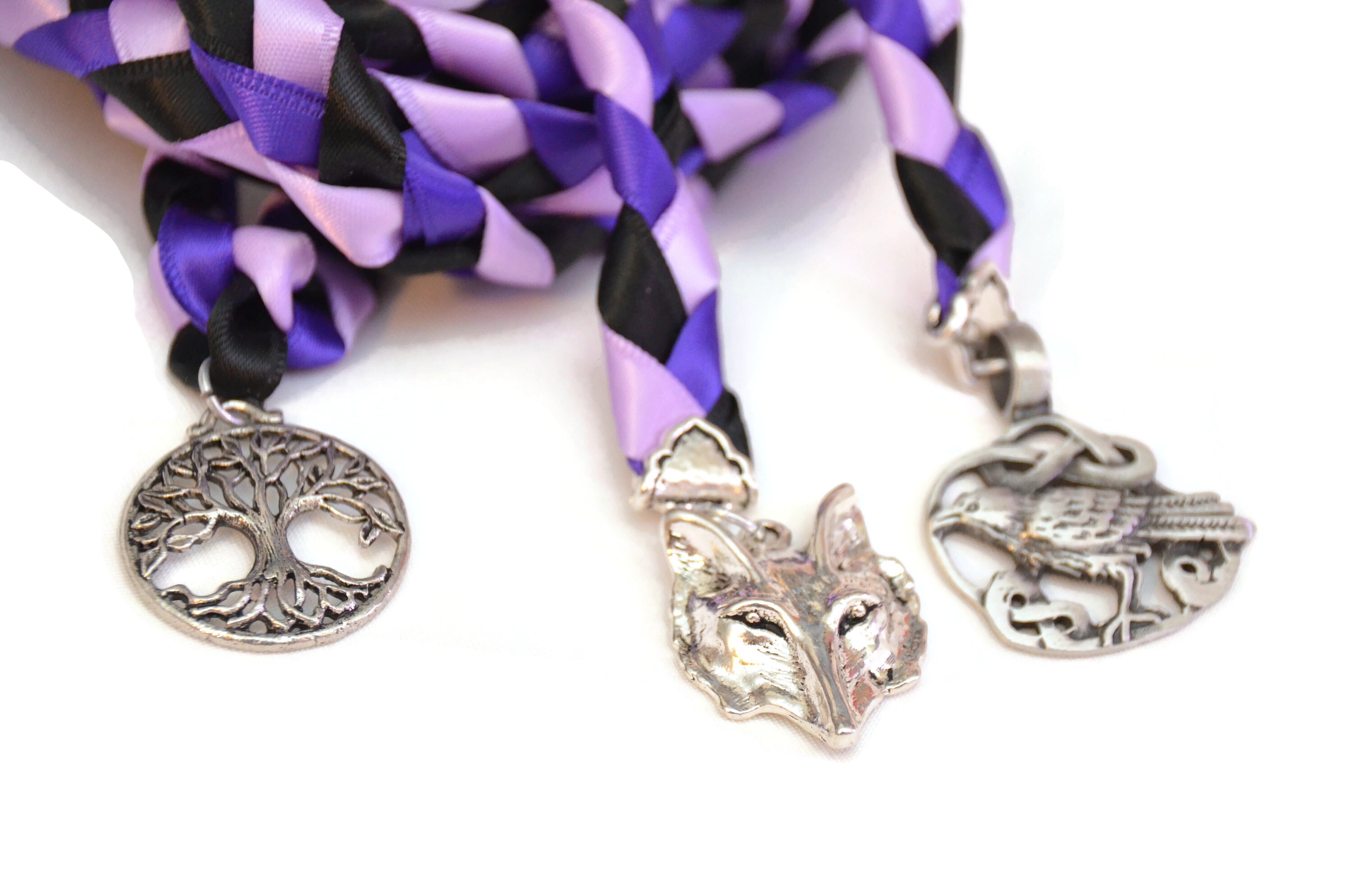 Freya with Odins Wolves & Ravens Norse 3 Charm Wedding Handfasting