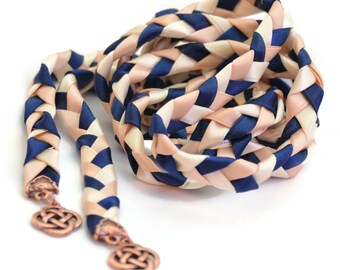 Divinity Braid Navy Blush Copper Celtic Knot Wedding Handfasting Cord #Wedding