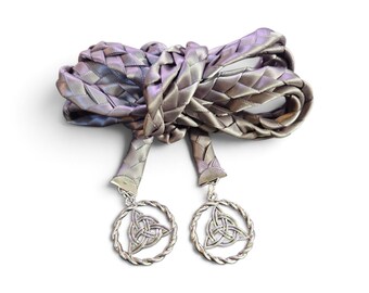 Divinity Braid Pewter  Silver Celtic Trinity Knot Wedding Handfasting Cord #Wedding
