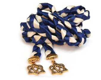 Divinity Braid Navy Ivory Gold Celtic Heart Knot Wedding Handfasting V4 Cord #Wedding