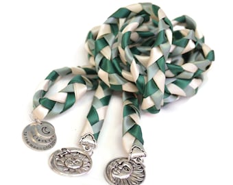 Divinity Braid 3 charm Forest Sage To the Moon & Back Wedding Handfasting Cord #Wedding
