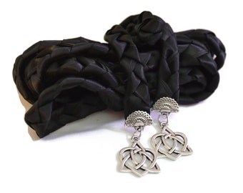 Divinity Braid Black Silver Celtic Heart Knot Wedding Handfasting V4 Cord #Wedding