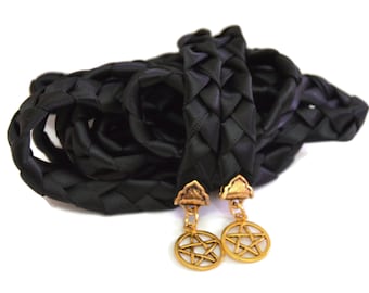 Divinity Braid Black Gold Pentacle Wedding Handfasting Cord #Wedding