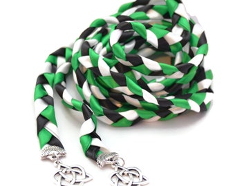 Divinity Braid Emerald Black Celtic Heart Knot v4 Wedding Handfasting Cord #Wedding