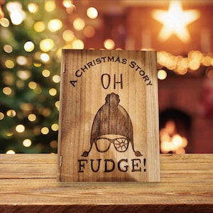 OH FUDGE!  A Christmas Story Book Box ~ READY to Ship! ~ Christmas Gift, Memory Box, Bridal, , Wooden Box, Word burning, Pyrography