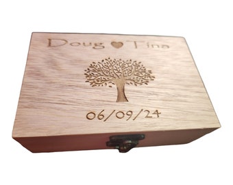 Personalized Tree Of Life Wedding Keepsake Box, Handfasting Cord Box