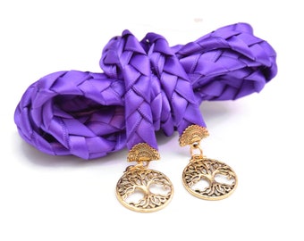 Divinity Braid Purple Gold Elvish Tree of Life Wedding Handfasting Cord #Wedding