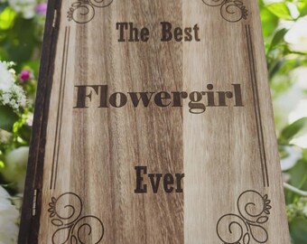 Flowergirl Story Book  Wood Burned Laser Engraved Book Box ~ Memory Box, Bridal, Wedding Memory Box, Wooden Box, Word burning, Pyrography
