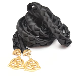 Divinity Braid Black & Gold Triquetra Wedding Handfasting  Cord #Wedding