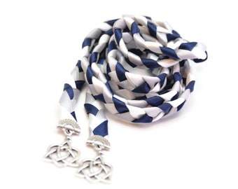 Divinity Braid Navy Silver Celtic Heart Knot Wedding Handfasting V4 Cord #Wedding