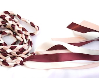 Divinity Braid Basic NO CHARM  Burgundy Blush & Ivory Wedding Handfasting Cord  V4 #Wedding