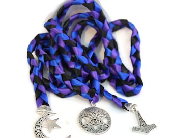 Divinity Braid 3 charm Triple Moon Norse Pagan Wedding Handfasting Cord #Wedding #Raven #Handfasting #DivinityBraid