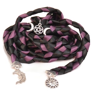 Divinity Braid Amethyst 3 Charm Sun & Moon Wedding Handfasting Cord #Wedding