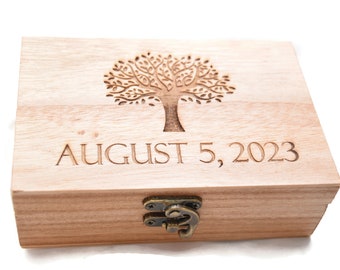Tree Of Life (Basic) Wedding Handfasting Cord Wood Personalized Keepsake Box ~ Memory Box, Bridal, Wedding Memory Box, Wooden Box