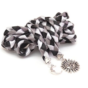 Divinity Braid Pewter Black Sun & Moon Pagan Wedding Handfasting Cord #Wedding