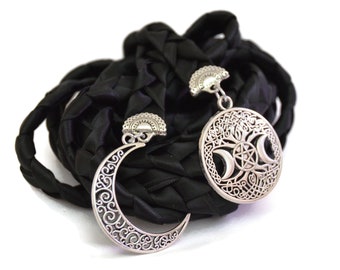 Divinity Braid Black Triple Moon Goddess Wedding Handfasting Cord #Wedding