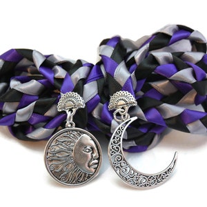 Divinity Braid Purple Black Sun & Moon Wedding Handfasting Cord #Wedding