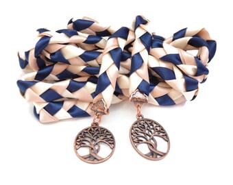 Whimsey Tree Of Life Handfasting Cord in Navy Blush & Copper