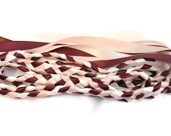 Basic NO CHARM Burgundy Blush & Ivory Wedding Handfasting Cord  V4 #Wedding