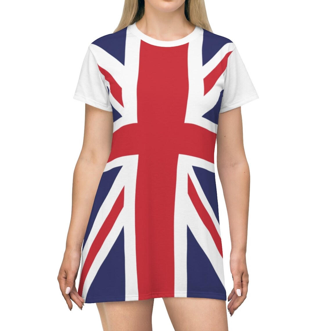 Union Jack Tee Shirt Dress British Flag Loose Fit Casual Fun - Etsy