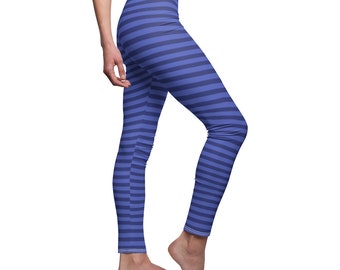 Blue Stripe Leggings - Etsy