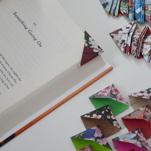 Small Origami Bookmarks/ Paperback Corners (4cm x 4cm) Mix and Match between 36 Japanese Washi Chiyogami and Cherry Blossom Patterns