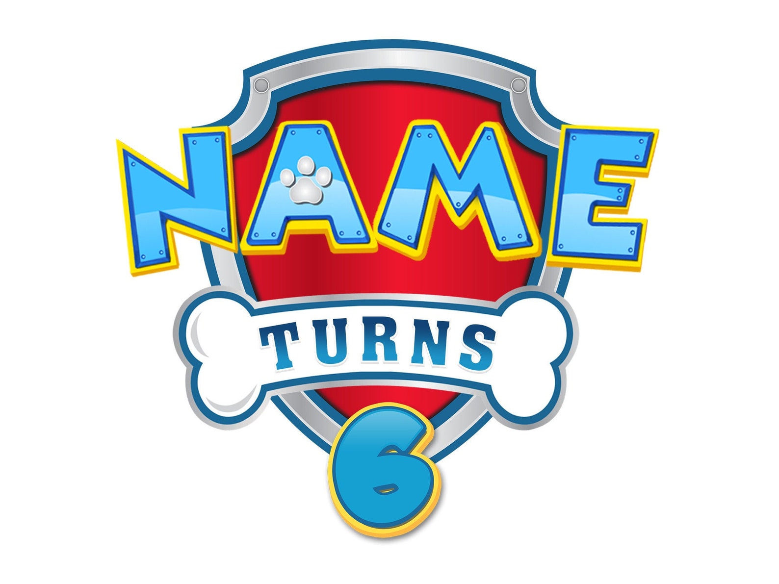 Custom Made Digital Paw Patrol Birthday Badge Etsy