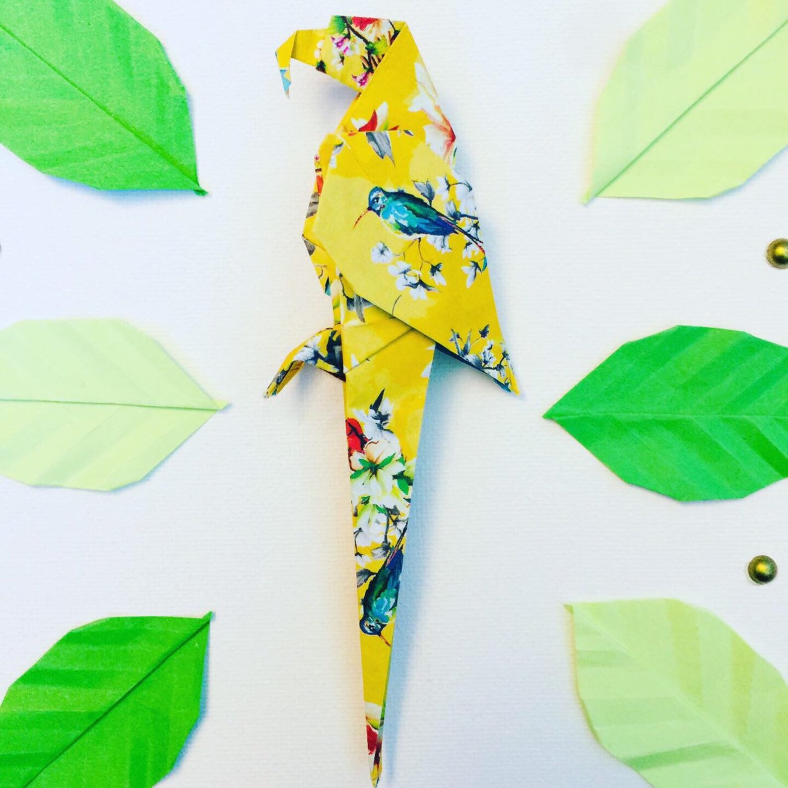 Canvas Origami Tropical Parrot Etsy