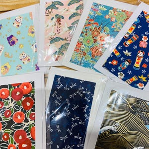 Cartes doubles A6 avec enveloppes – Papier washi japonais – À offrir ou à encadrer