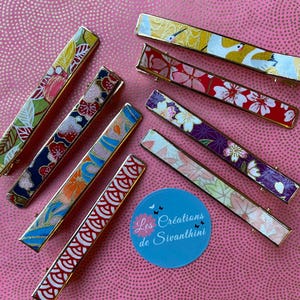 Clip barrette with Japanese washi paper