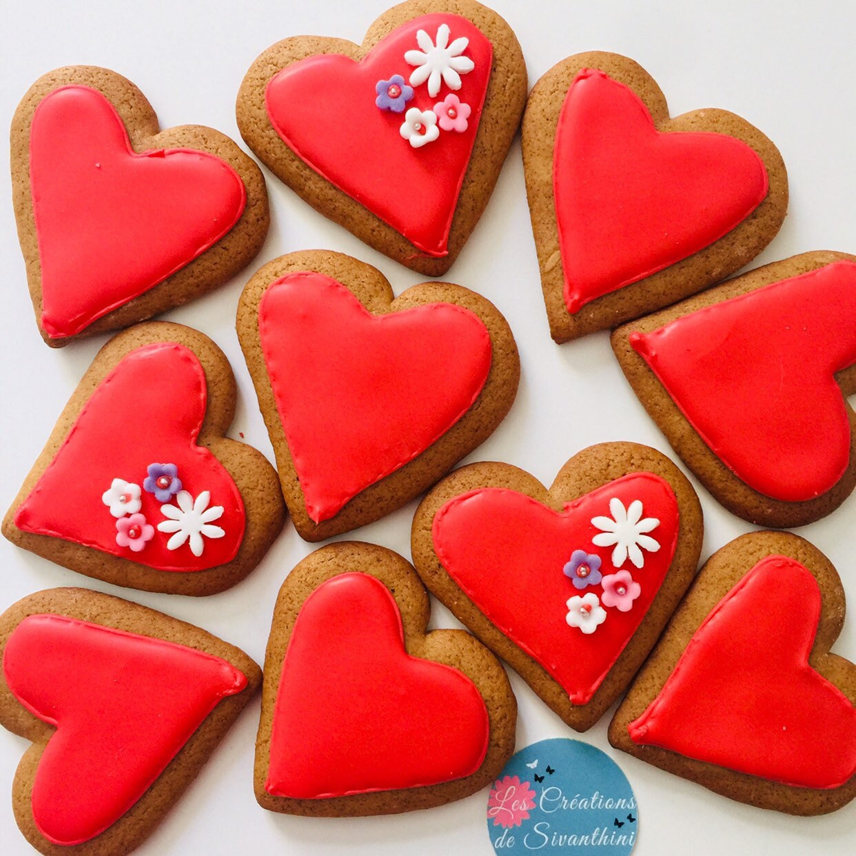 Box de 10 Biscuits Coeurs Sablés Personnalisés