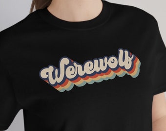 Vintage DnD Werewolf Shirt, Retro 70s Werewolf Tshirt, D&D Werewolf Gift, Dungeons and Dragons Werewolf Clothing, Werewolf Skyrim Gamer Tee