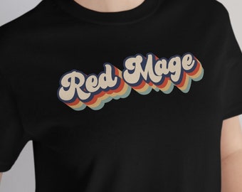 Vintage FF14 Red Mage Job Shirt, Final Fantasy 14 Red Mage Apparel, Retro 70s Red Mage Class Gift, FFXIV Red Mage TShirt, Mmo Gamer Tee