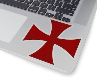 Knight Templar Crusader Cross Sticker, Templar Cross Sticker,  Templar Sticker, Paladin Knight Warrior Gift, Medieval Sticker, Crusades