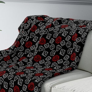 Dungeon and Dragons Blanket, D20 Dice Blanket, RPG Dice Pattern Gift, Dice Pattern Blanket, Dungeons and Dragons Christmas Gift, DM Gift