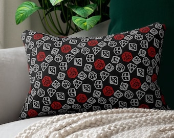 D20 Dice Set Pillow, D20 Critical Roll Pillow, RPG Dice Pillow, Dice Pattern Pillow, Dungeons and Dragon Pillow