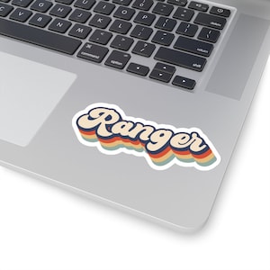 Etiqueta engomada vintage de D&D Ranger, Retro 70s Ranger Merch, mazmorras, dragones, Everquest, calcomanía para computadoras portátiles, botellas de agua, cuadernos, regalo de jugador