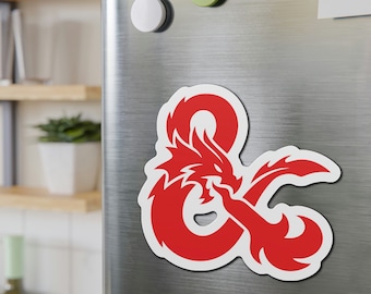 Dungeons and Dragon Logo Magnet, D&D Magnet, DnD Logo Magnet, Dungeon Master Magnet, DM Magnet, DnD Dragon Magnet, Ampersand Magnet
