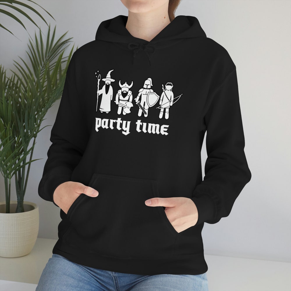 Party Time Fantasy Classes Hoodie, Funny D&D Class Fellowship Gift, Dungeons And Dragons Role Playing Game Gift, Rpg Video Gamer Hoody New Hoodie