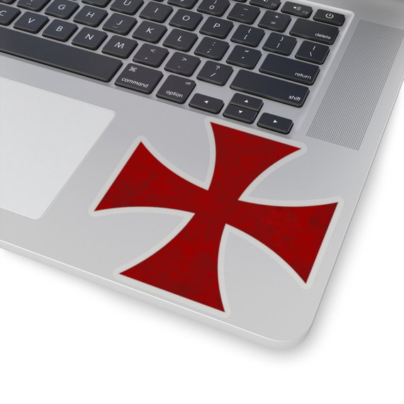 Patch PVC Templier Croix Des Croisés – Rouge Et Noir, 7.5x10 Cm | Velcro Dos, Détails 3D, Pour équipement Tactique