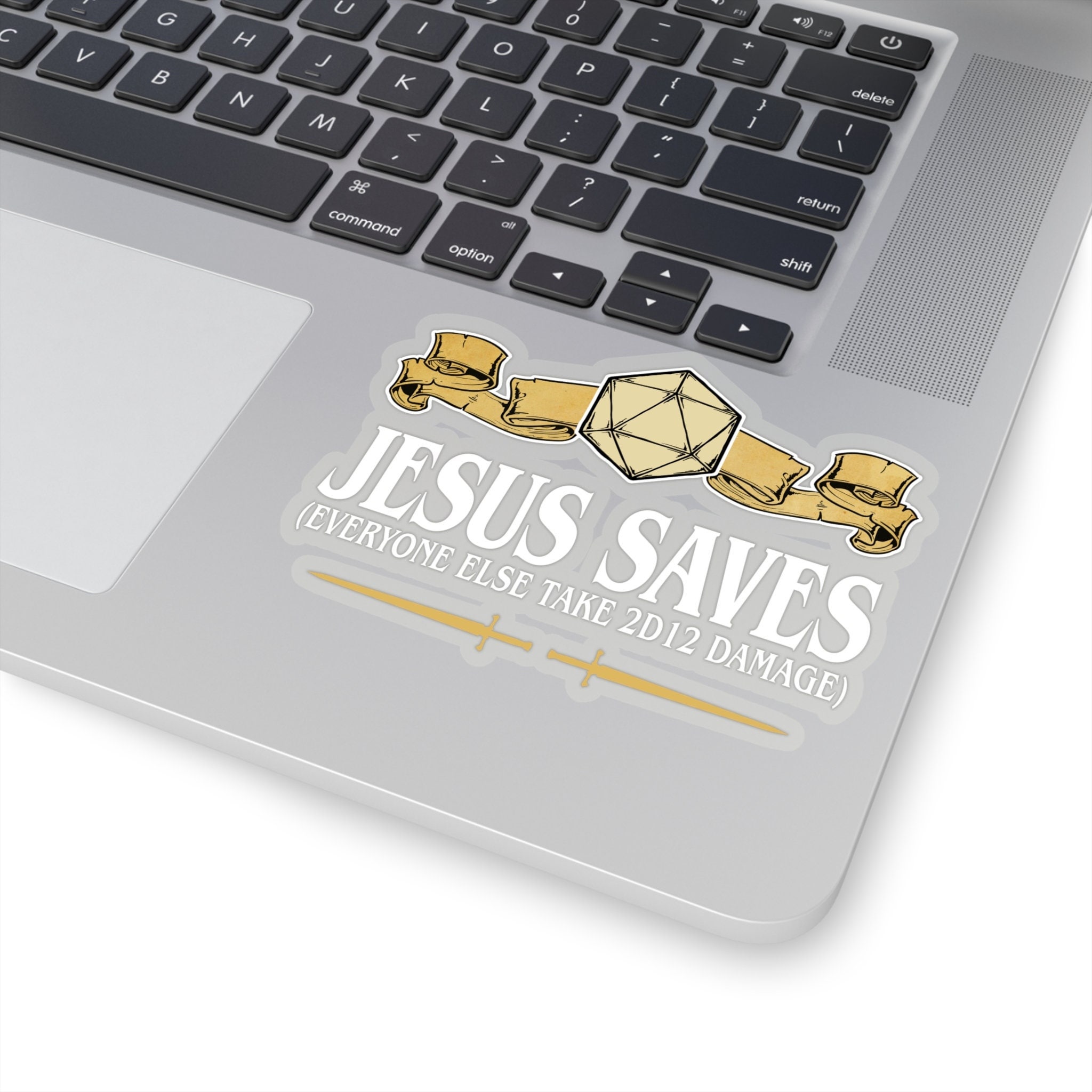 Jesus Saves DnD Sticker, Jesus Saves Dungeon Master Sticker, Funny D&D Sticker,  Funny Jesus Dungeons and Dragons Sticker, DnD DM Sticker