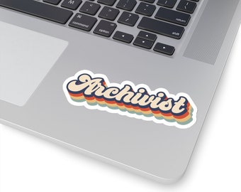 Vintage Archivist Class Sticker, Retro 70s Archivist Gamer Gift, D&D, Dungeons, Dragons, Decal for Laptops, Water Bottles, Notebooks, RPG