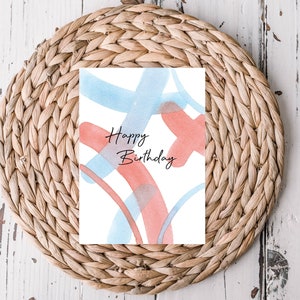 Happy birthday Card | Calligraphy Card | Watercolor card | Birthday Gift| Gift Idea| Birthday| Gift for her| gift for him