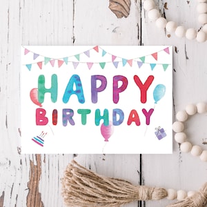 Carte de joyeux anniversaire | Carte de calligraphie | Carte aquarelle | Cadeau d'anniversaire | Idée cadeau| Anniversaire| Cadeau pour elle| cadeau pour lui