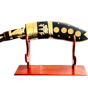 Gurkha Handmade Kukri Knife For Decoration Purpose - Authentic Handmade Nepali Gurkha Khukuri Kukri Knife with Sheath Plus Stand On Option 12" Deco Kukri+Stand