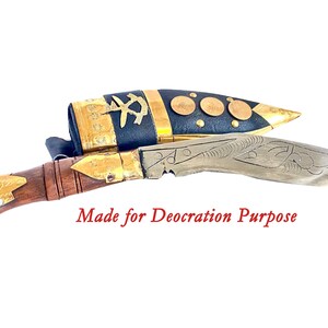 Gurkha Handmade Kukri Knife For Decoration Purpose - Authentic Handmade Nepali Gurkha Khukuri Kukri Knife with Sheath Plus Stand On Option 16" Deco Kukri
